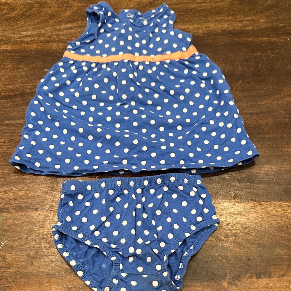 Carter’s Blue and White Polka Dot Set